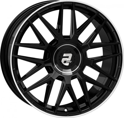 2DRV WH43 schwarz glänzend lackiert mit hochglanzpoliertem Felgenbett 8.5x20 ET21 - LK5/112 ML66.6