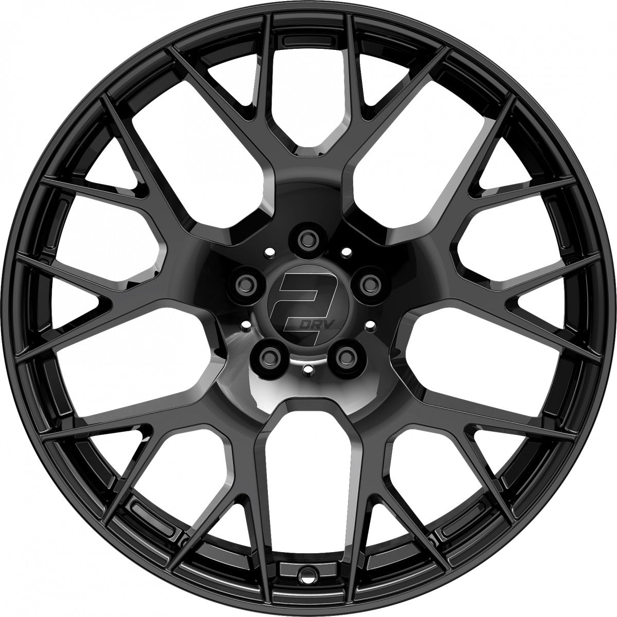2DRV WH47 schwarz glänzend lackiert Alufelge 8x18 Zoll ET40 LK 5x112 ML66.6 – Bild 2