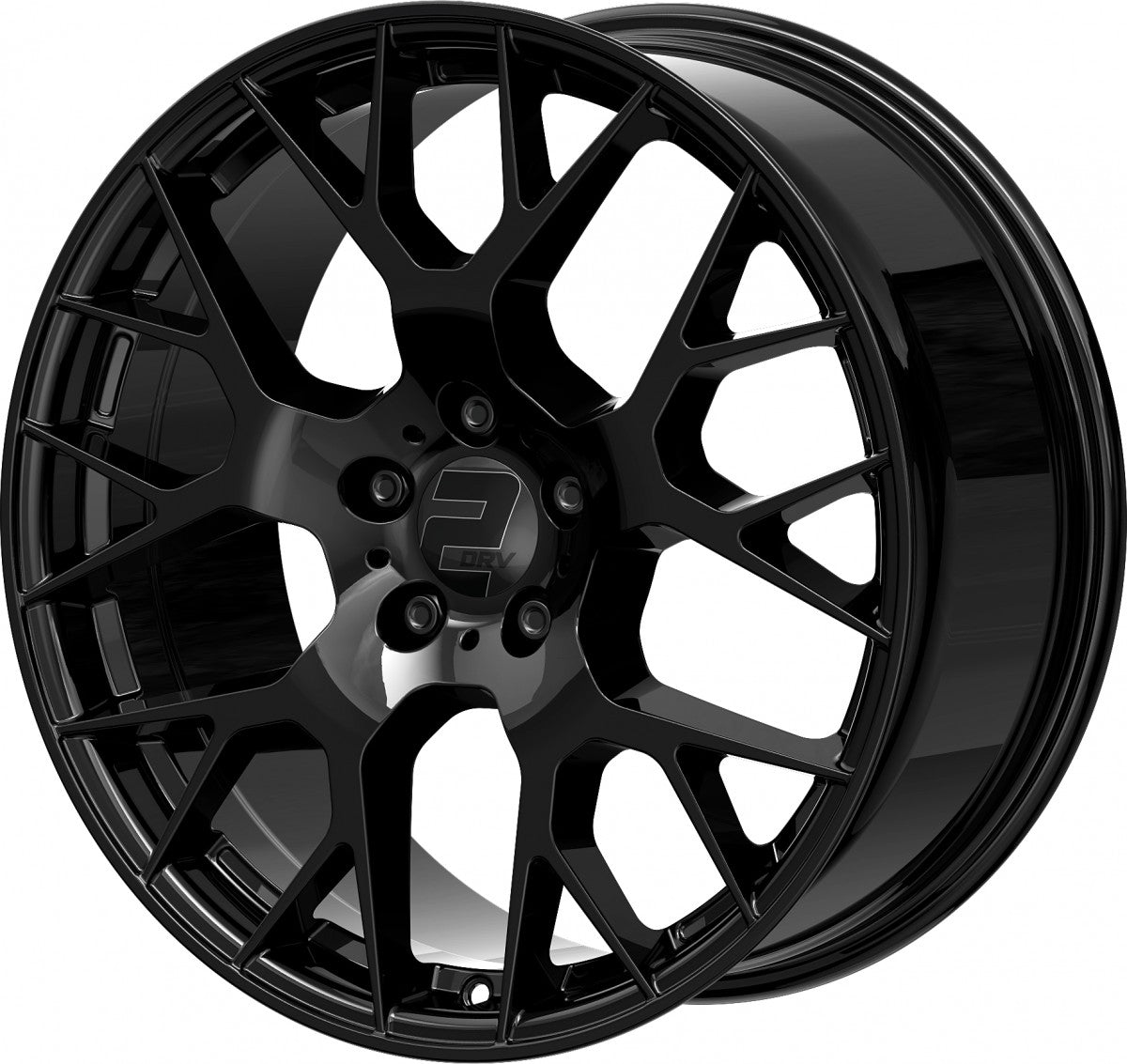 2DRV WH47 schwarz glänzend lackiert Alufelge 8x18 Zoll ET40 LK 5x112 ML66.6 – Bild 8