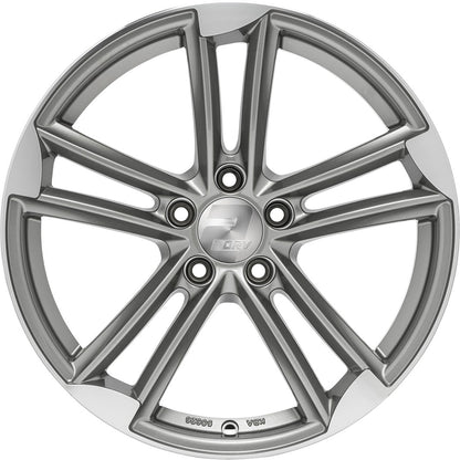 2DRV WH27 daytona grau hochglanzpoliert 9.5x21 ET31 - LK5/112 ML66.6