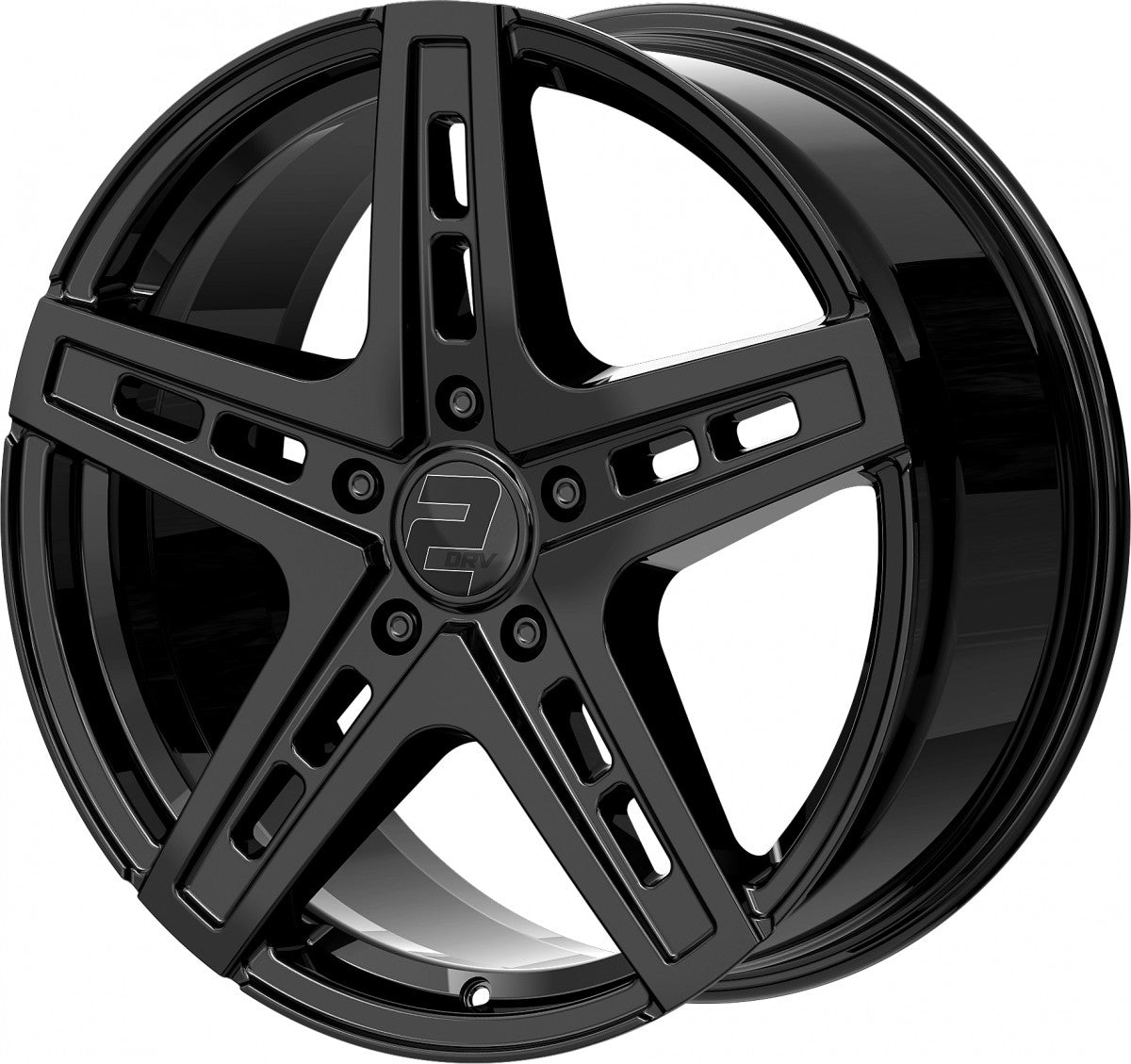2DRV WH38 schwarz glänzend lackiert 9.5x22 ET35 - LK5/112 ML66.6