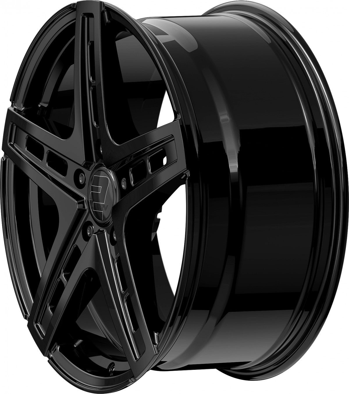2DRV WH38 schwarz glänzend lackiert 9.5x22 ET35 - LK5/112 ML66.6