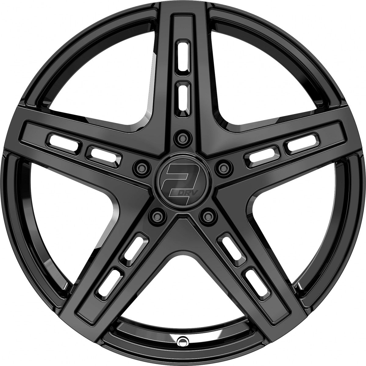 2DRV WH38 schwarz glänzend lackiert 9.5x22 ET42 - LK5/120 ML72.6