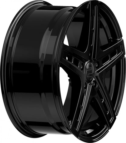 2DRV WH38 schwarz glänzend lackiert 9.5x22 ET42 - LK5/120 ML72.6