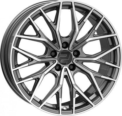 2DRV WH37 dark gunmetal poliert 8.5x20 ET25 - LK5/112 ML66.6