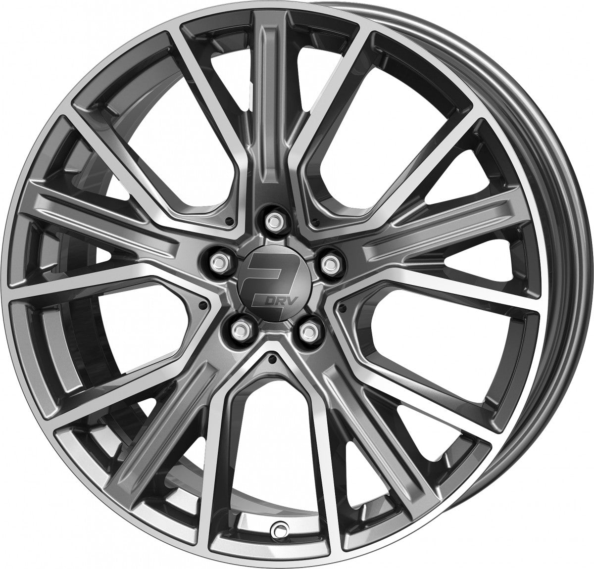 2DRV WH34 daytona grau hochglanzpoliert 9x21 ET38 - LK5/112 ML66.6