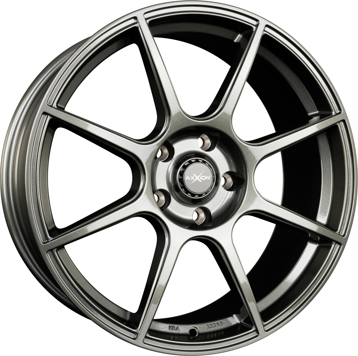 Axxion X2 Dark Gunmetal Glänzend Lackiert (DGM+) Alufelge 7x17 Zoll ET37 LK 5x120 ML72.6 – Bild 2
