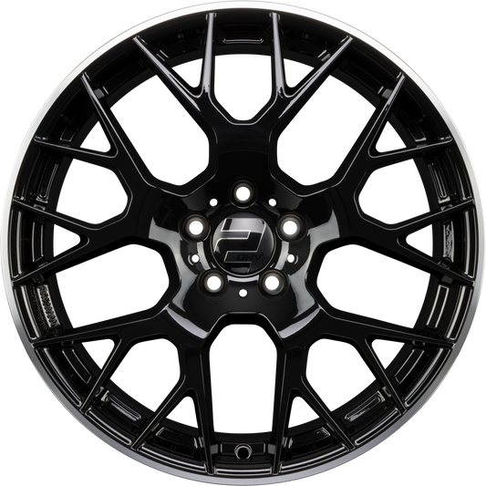 2DRV by WHEELWORLD WH47 Schwarz Glänzend Mit Poliertem Felgenbett (SW+ML+) 9x20 Zoll ET30 LK 5x112 ML66.6
