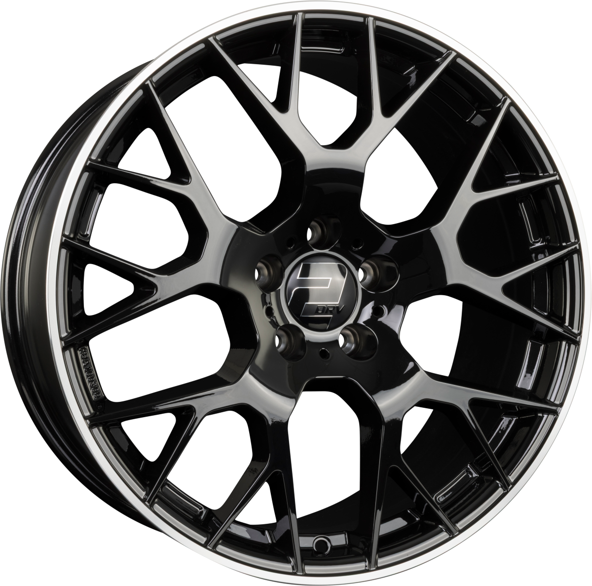 2DRV by WHEELWORLD WH47 Schwarz Glänzend Mit Poliertem Felgenbett (SW+ML+) 9x20 Zoll ET30 LK 5x112 ML66.6 – Bild 2