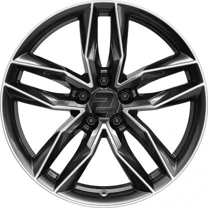 2DRV WH40 dark gunmetal hochglanzpoliert 8x18 ET25 - LK5/112 ML66.6