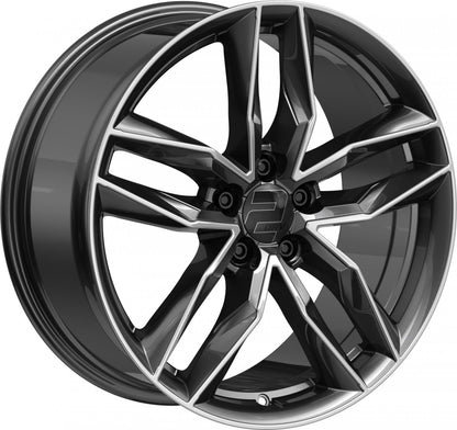 2DRV WH40 dark gunmetal hochglanzpoliert 8x18 ET30 - LK5/112 ML66.6