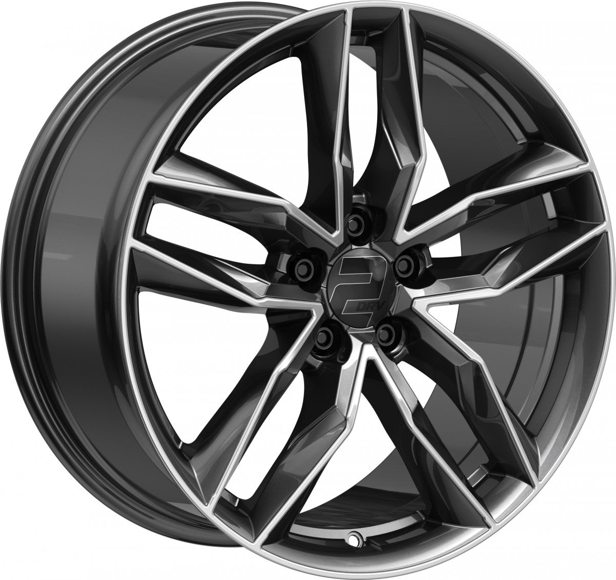 2DRV WH40 dark gunmetal hochglanzpoliert Alufelge 9x20 Zoll ET35 LK 5x114.3 ML72.6 – Bild 3