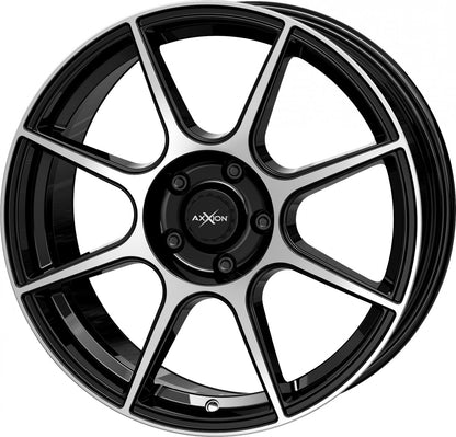 Axxion X2 schwarz hochglanzpoliert 8x19 ET40 - LK5/114.3 ML72.6