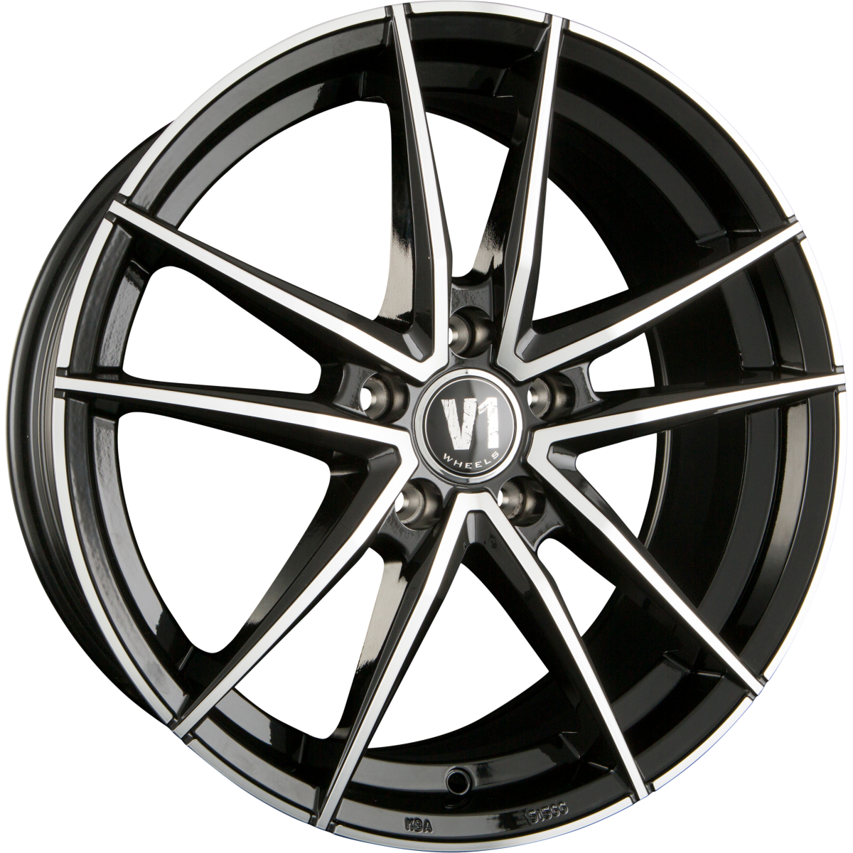 V1 Wheels V3 Schwarz Glanz Poliert SP+ Alufelge 8x18 Zoll ET30 LK 5x112 ML66.6 – Bild 2