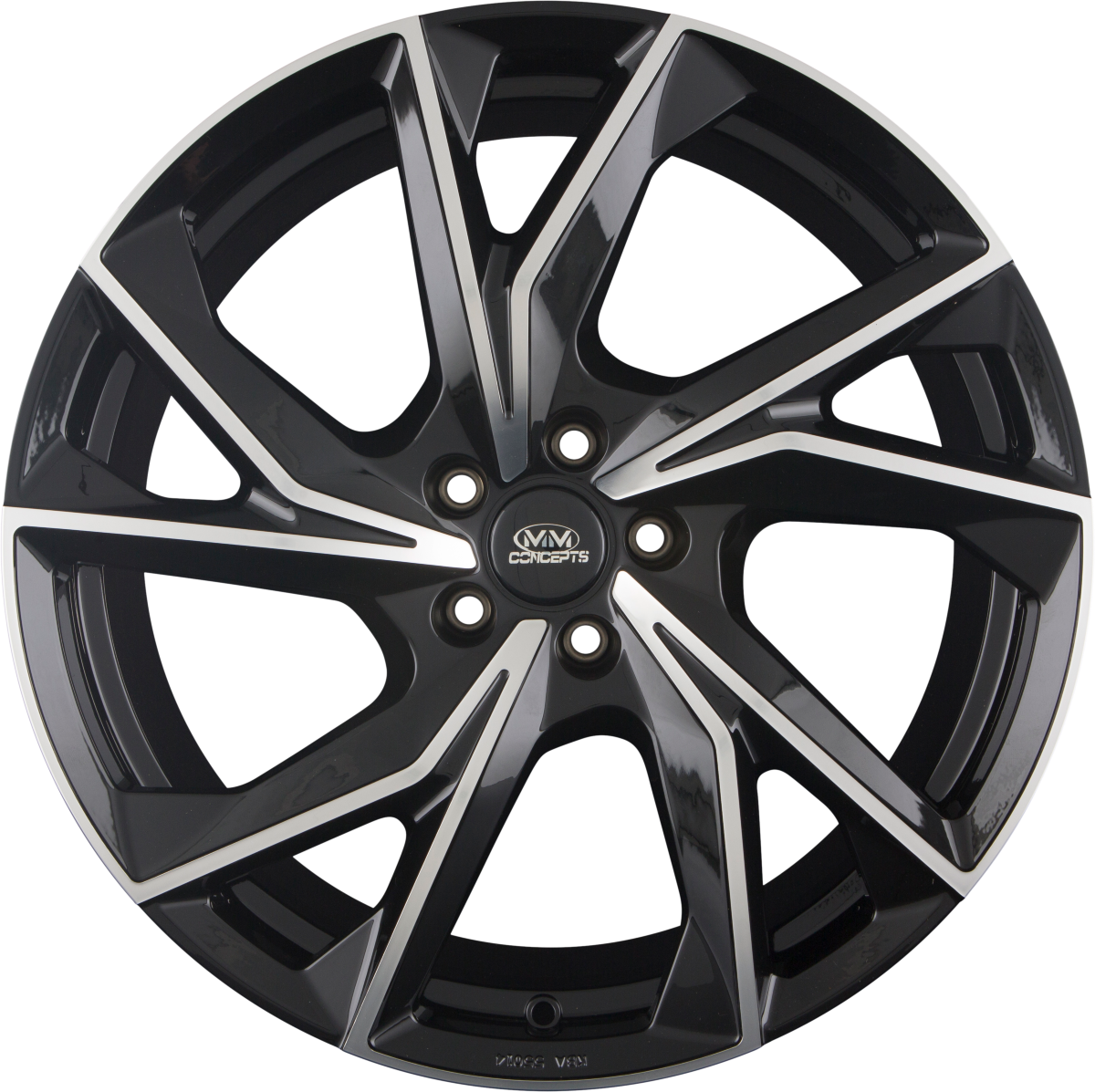 MM-Concepts MM07 Glossy Black Machined Alufelge 9x20 Zoll ET21 LK 5x112 ML66.6