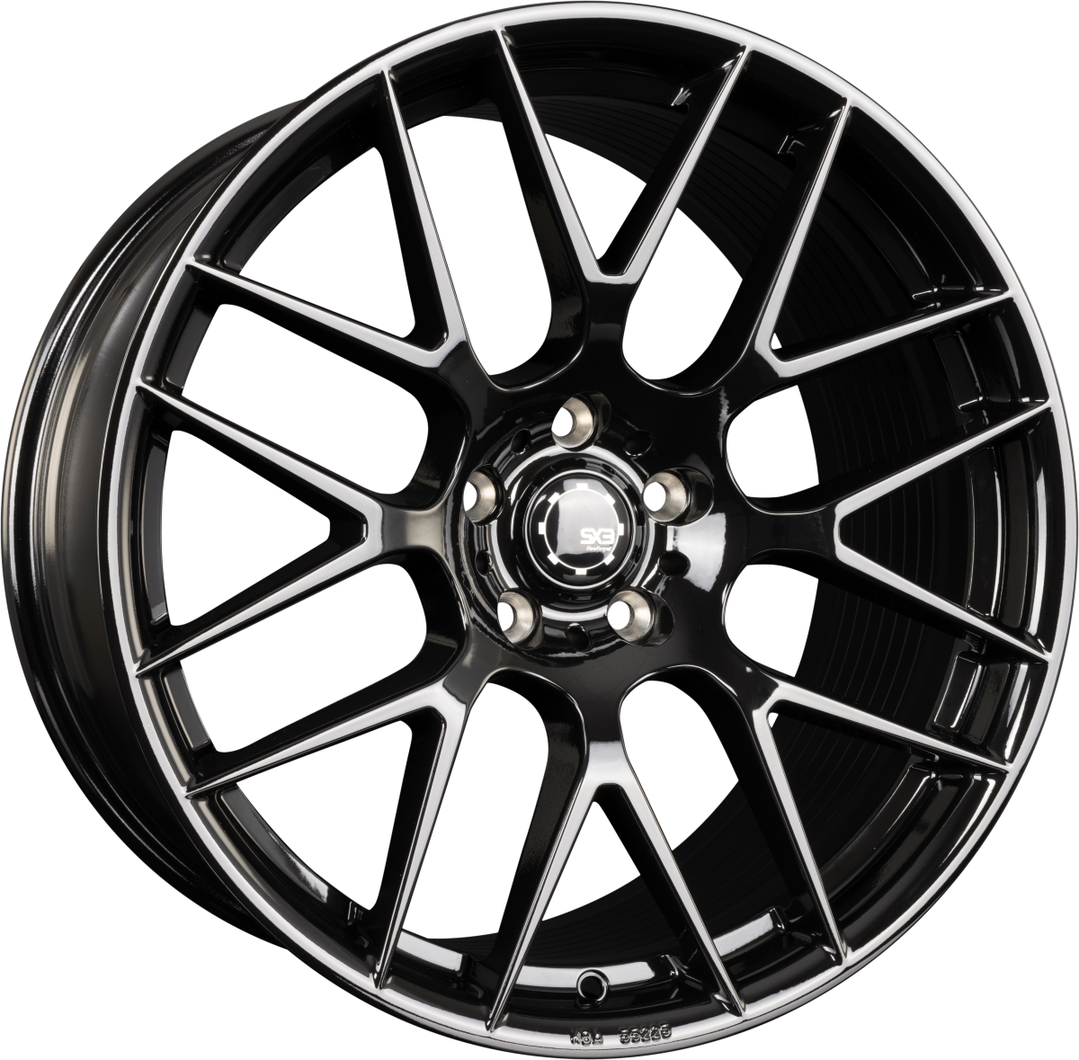 SX-Wheels SX3-FF Glossy Black (GB) Alufelge 9.5x19 Zoll ET45 LK 5x112 ML72.6 – Bild 2