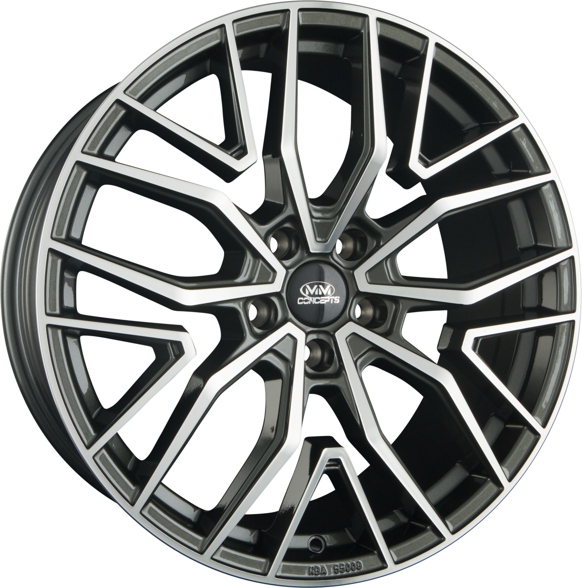 MM-Concepts MM09 Glossy Gunmetal Machined Alufelge 8.5x19 Zoll ET30 LK 5x112 ML72.6 – Bild 2