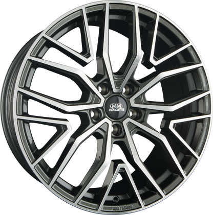 MM-Concepts MM09 Glossy Gunmetal Machined Alufelge 8.5x19 Zoll ET45 LK 5x112 ML72.6 – Bild 2