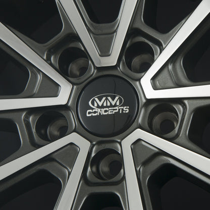 MM-Concepts MM09 Glossy Gunmetal Machined Alufelge 8.5x19 Zoll ET45 LK 5x112 ML72.6 – Bild 4