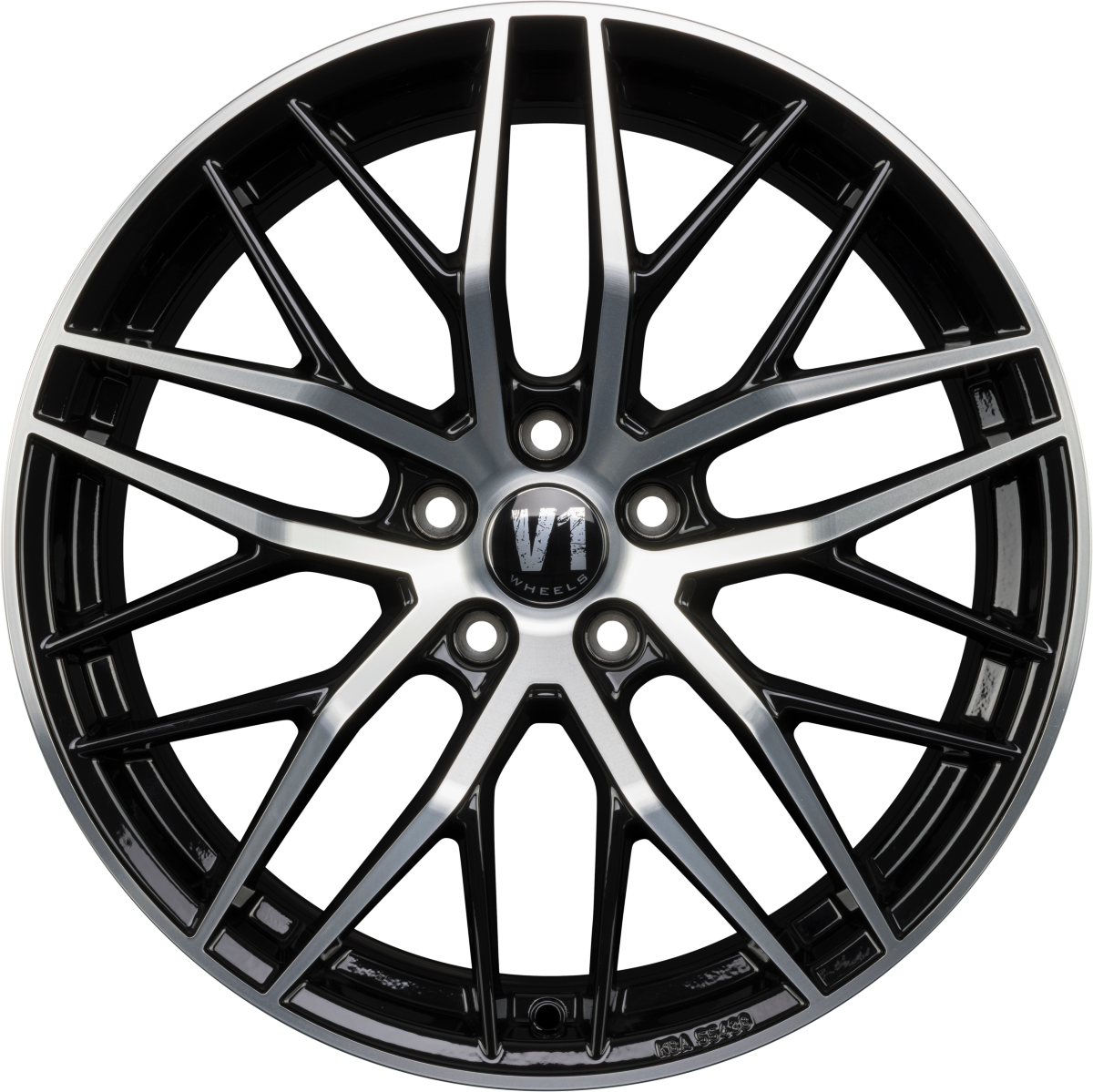 V1 Wheels DS2 Schwarz Hochglanzpoliert Alufelge 8.5x19 Zoll ET45 LK 5x114.3 ML67.1