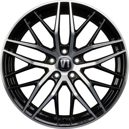 V1 Wheels DS2 Schwarz Hochglanzpoliert Alufelge 8.5x19 Zoll ET45 LK 5x114.3 ML67.1