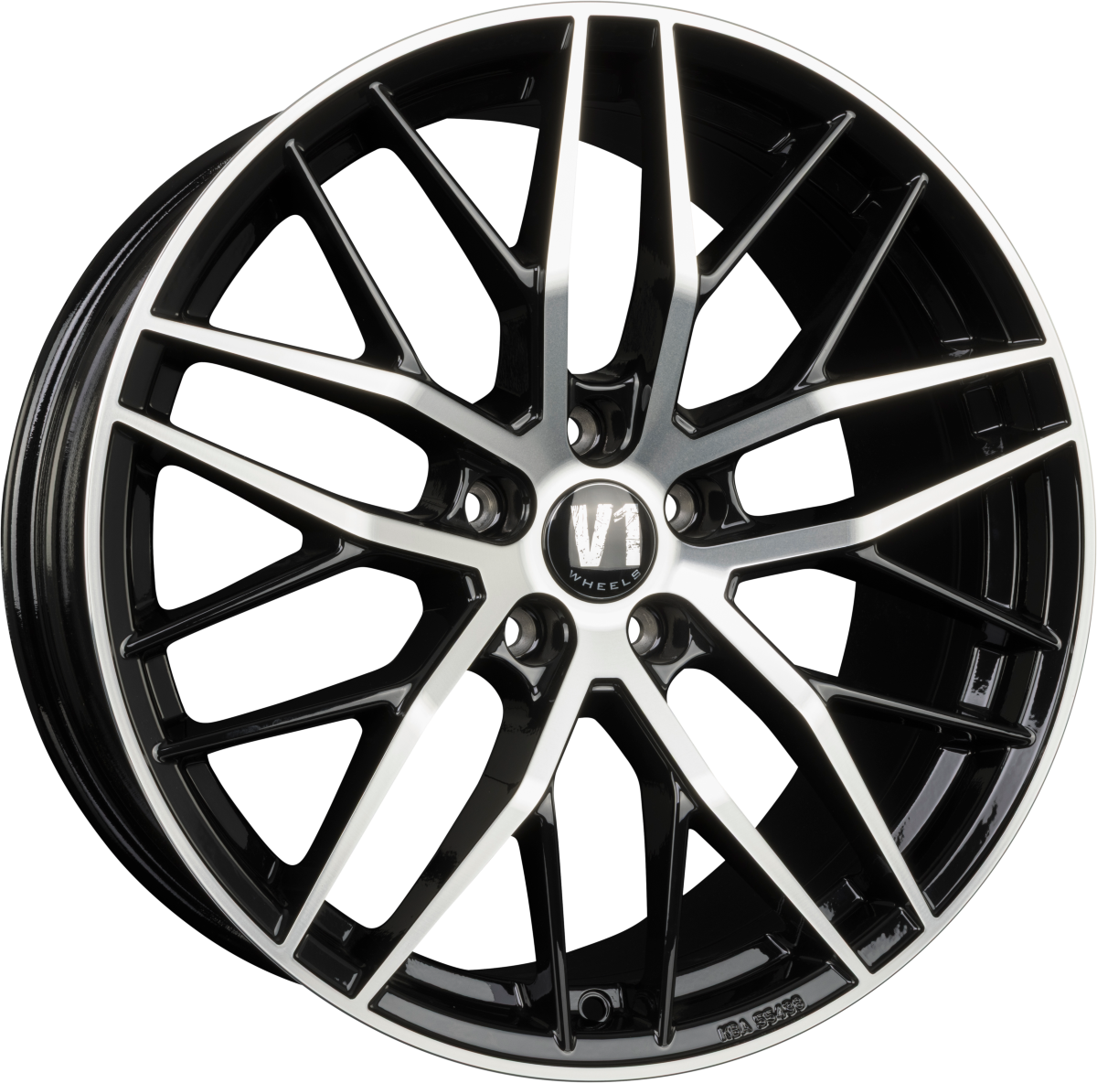 V1 Wheels DS2 Schwarz Hochglanzpoliert Alufelge 8.5x19 Zoll ET45 LK 5x114.3 ML67.1 – Bild 2