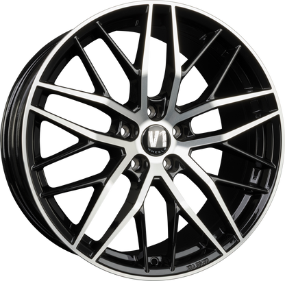 V1 Wheels DS2 Schwarz Hochglanzpoliert Alufelge 8.5x19 Zoll ET45 LK 5x114.3 ML67.1 – Bild 2