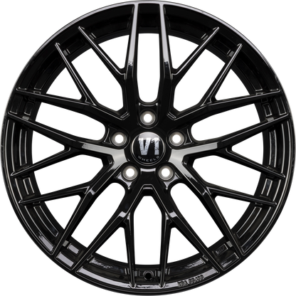 V1 Wheels DS2 Schwarz Glänzend Lackiert Alufelge 8x18 Zoll ET30 LK 5x112 ML66.6