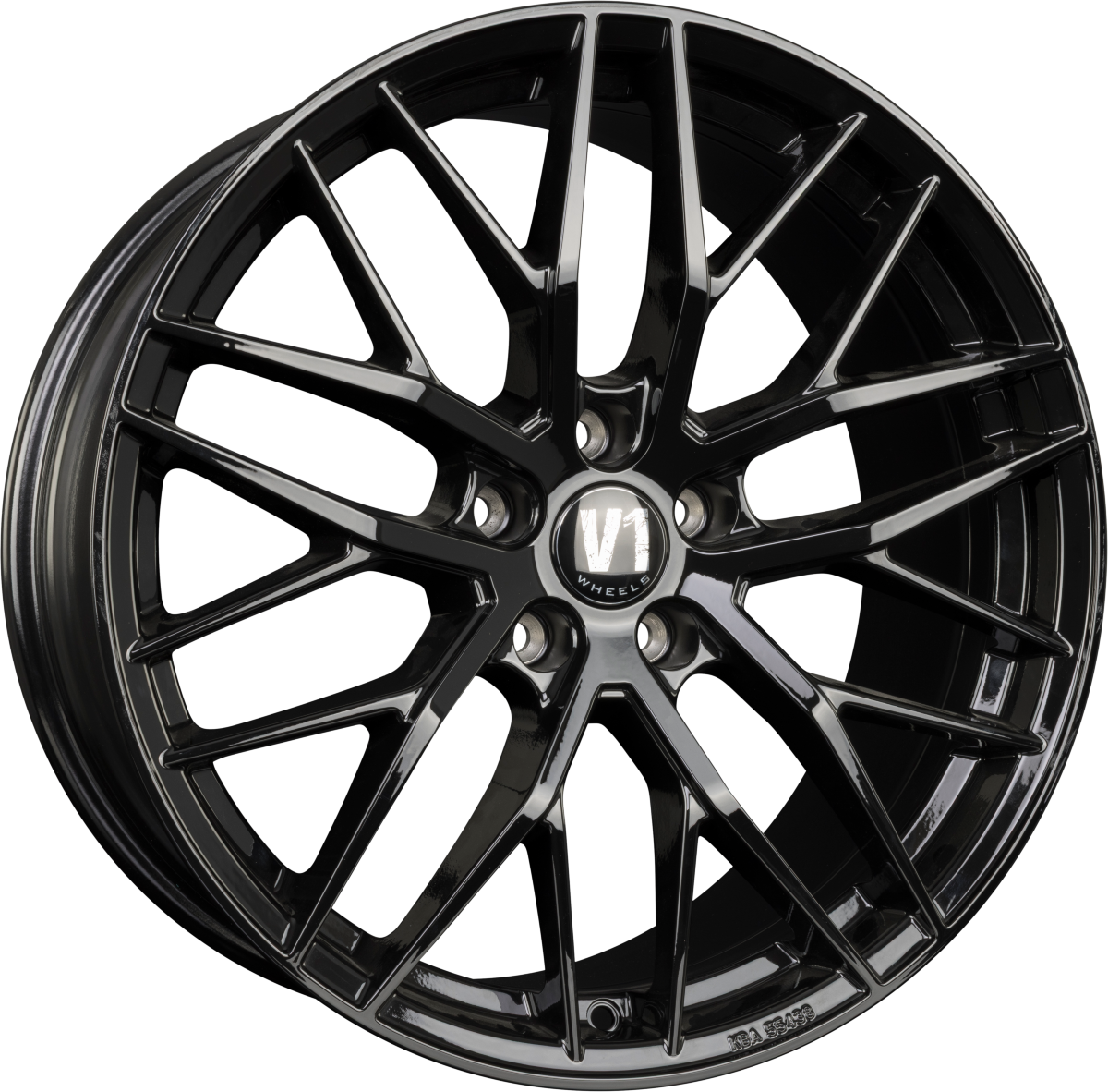 V1 Wheels DS2 Schwarz Glänzend Lackiert Alufelge 8.5x19 Zoll ET45 LK 5x114.3 ML67.1 – Bild 2