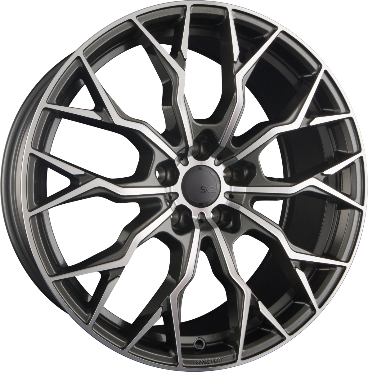 SX-Wheels SX2 Glossy Gunmetal Machined Alufelge 8.5x19 Zoll ET45 LK 5x112 ML72.6 – Bild 2