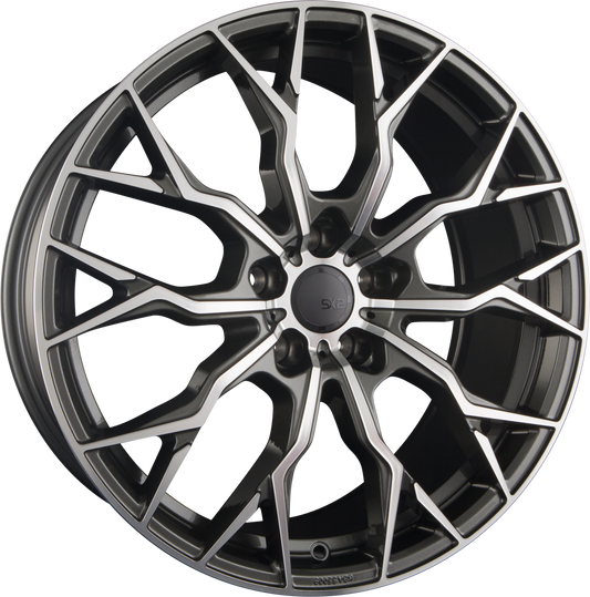 SX-Wheels SX2 Glossy Gunmetal Machined Alufelge 8.5x19 Zoll ET35 LK 5x120 ML72.6 – Bild 2
