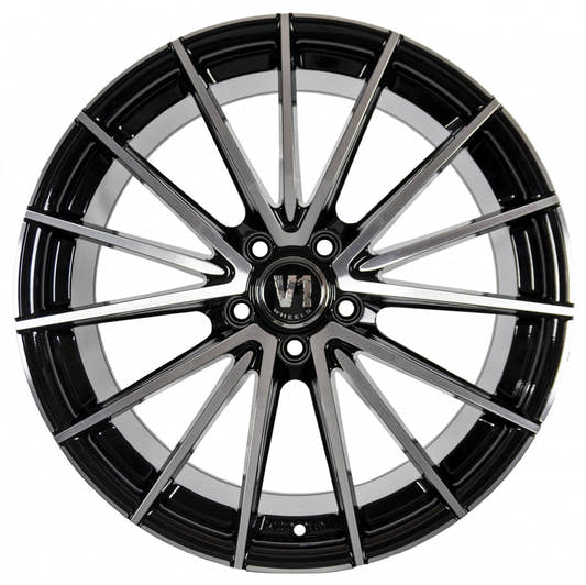 V1 Wheels V2 schwarz hochglanzpoliert Alufelge – Bild 2
