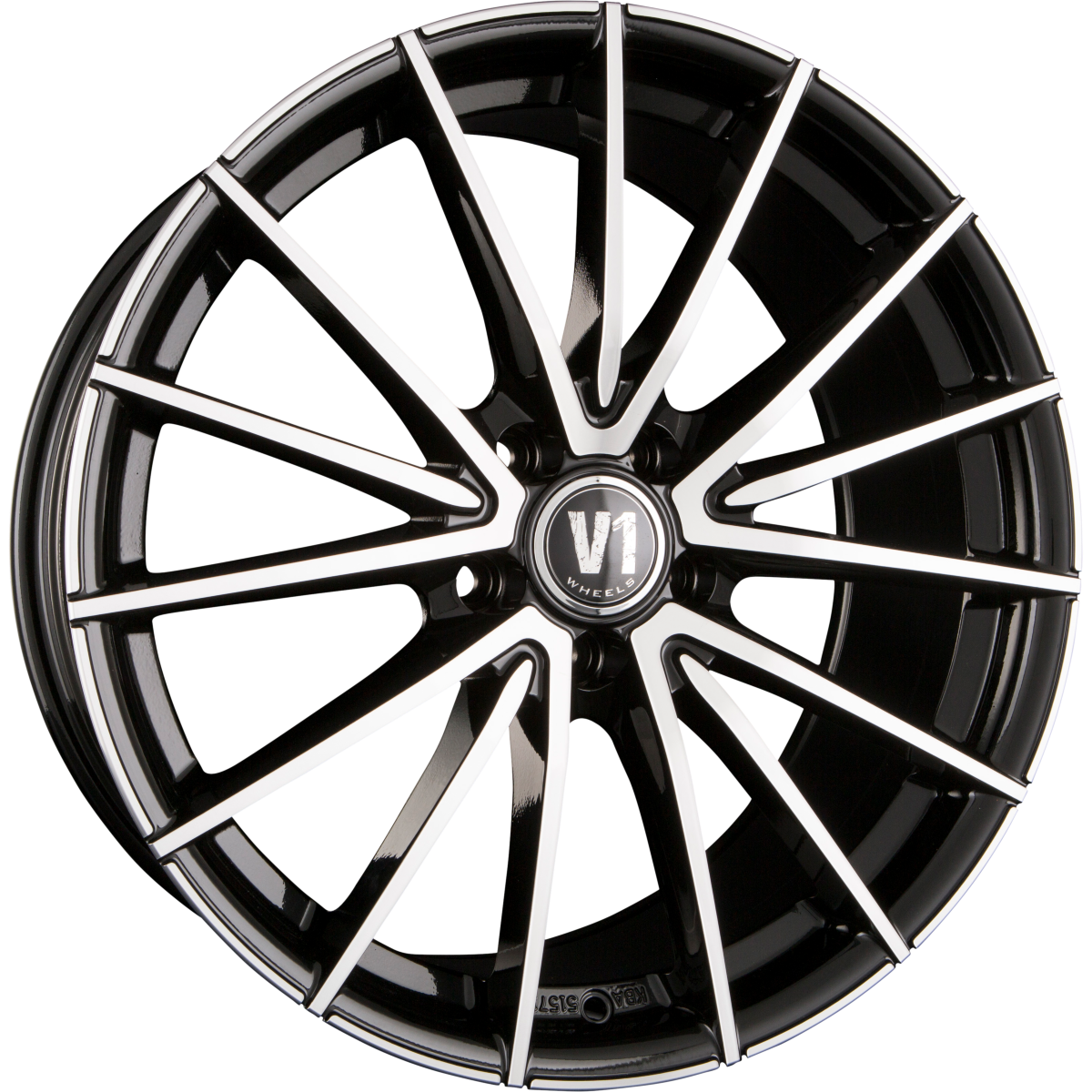 V1 Wheels V2 schwarz hochglanzpoliert Alufelge 8.5x19 Zoll ET45 LK 5x112 ML66.6 – Bild 5