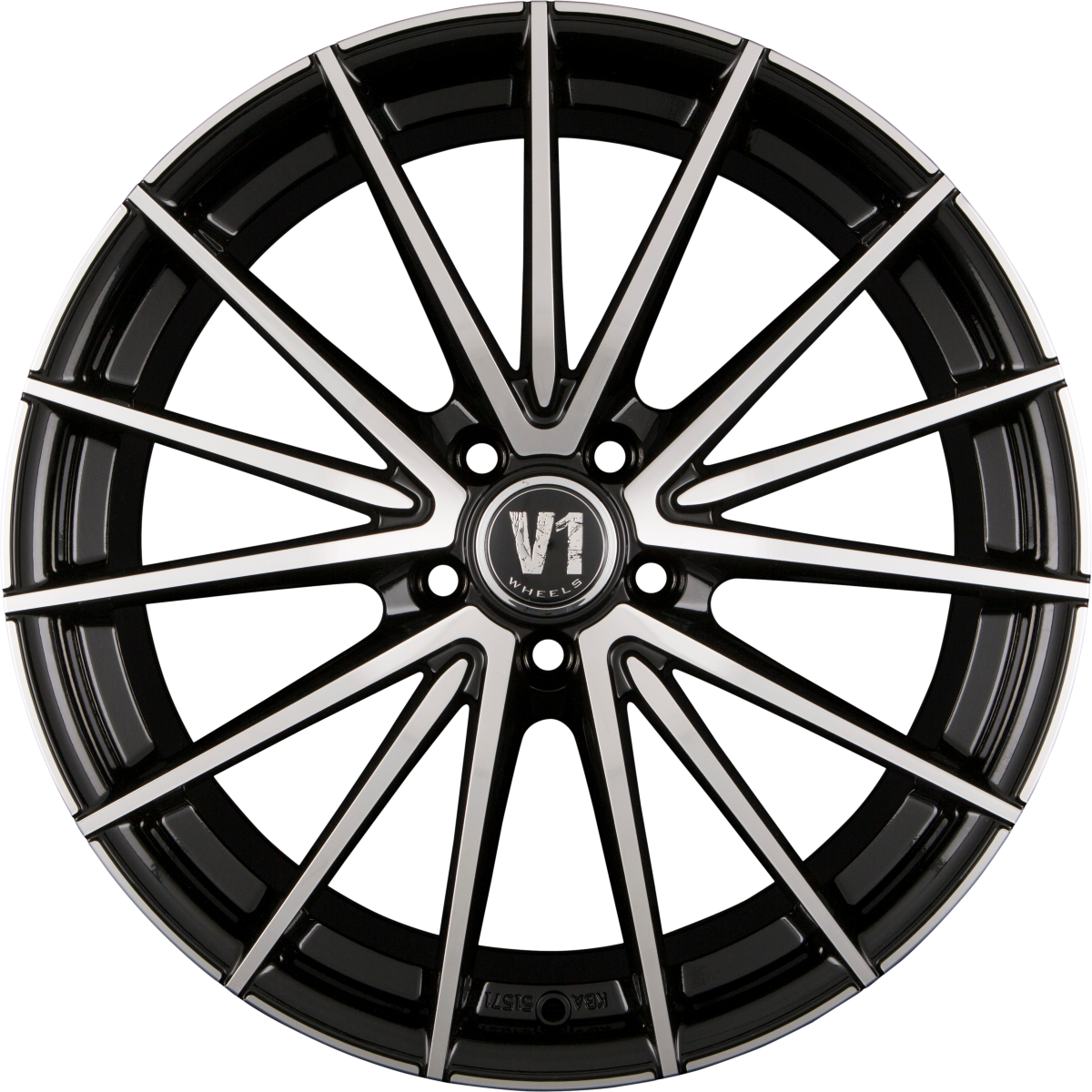 V1 Wheels V2 schwarz hochglanzpoliert Alufelge 8.5x19 Zoll ET35 LK 5x120 ML72.6 – Bild 4
