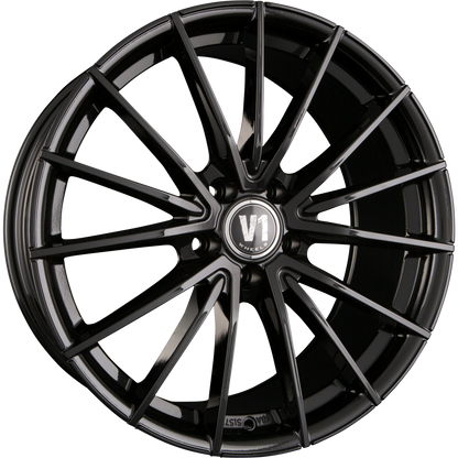 V1 Wheels V2 schwarz glänzend lackiert Alufelge 8x18 Zoll ET35 LK 5x112 ML66.6 – Bild 5