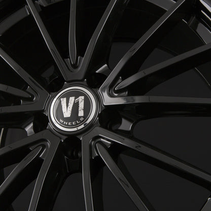 V1 Wheels V2 schwarz glänzend lackiert Alufelge 8x18 Zoll ET35 LK 5x120 ML72.6 – Bild 7