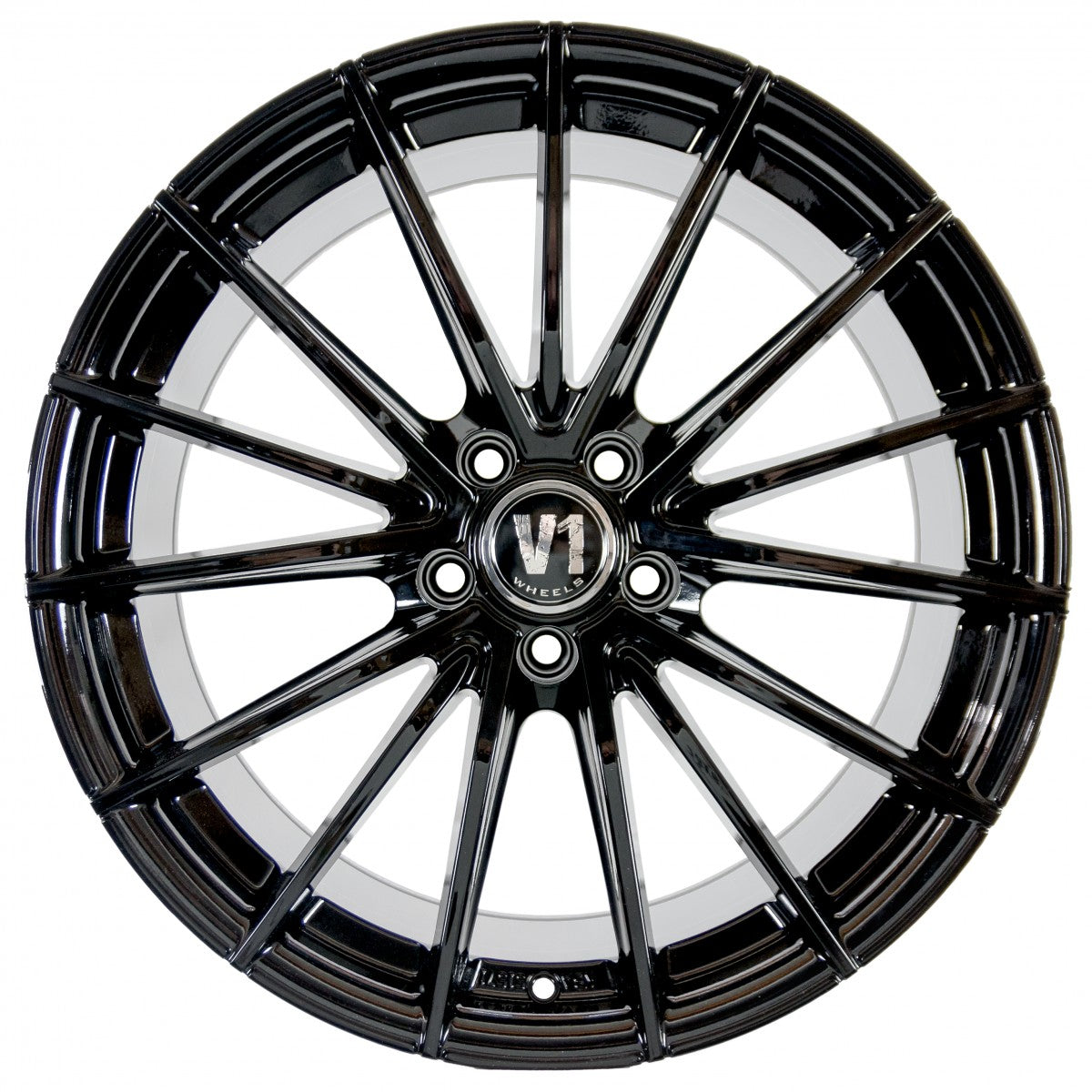 V1 Wheels V2 schwarz glänzend lackiert Alufelge – Bild 2
