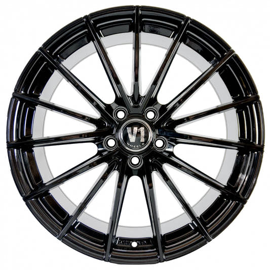 V1 Wheels V2 schwarz glänzend lackiert Alufelge – Bild 2
