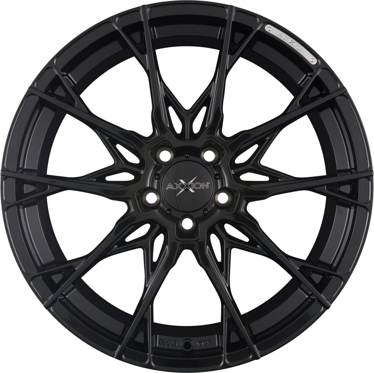 Axxion X1 schwarz glänzend lackiert Alufelge 8.5x19 Zoll ET35 LK 5x112 ML72.6