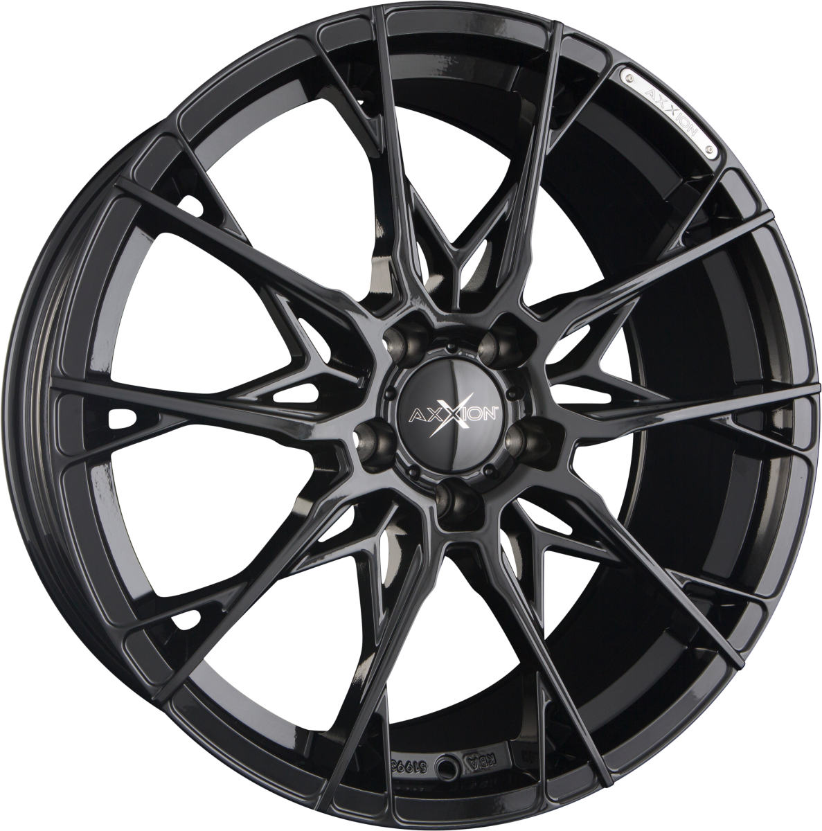 Axxion X1 schwarz glänzend lackiert Alufelge 8.5x19 Zoll ET35 LK 5x112 ML72.6 – Bild 2