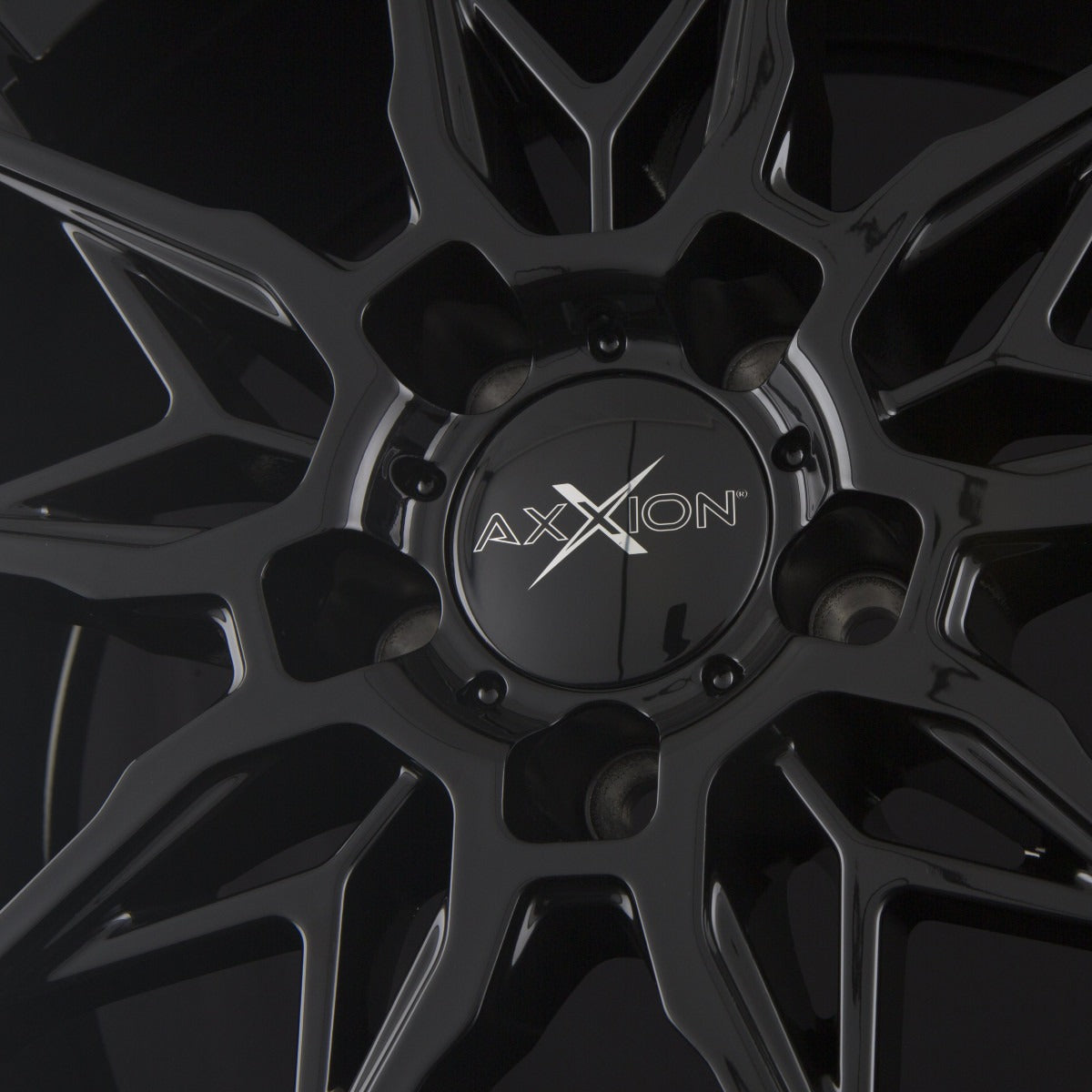 Axxion X1 schwarz glänzend lackiert Alufelge 8.5x19 Zoll ET35 LK 5x112 ML72.6 – Bild 4