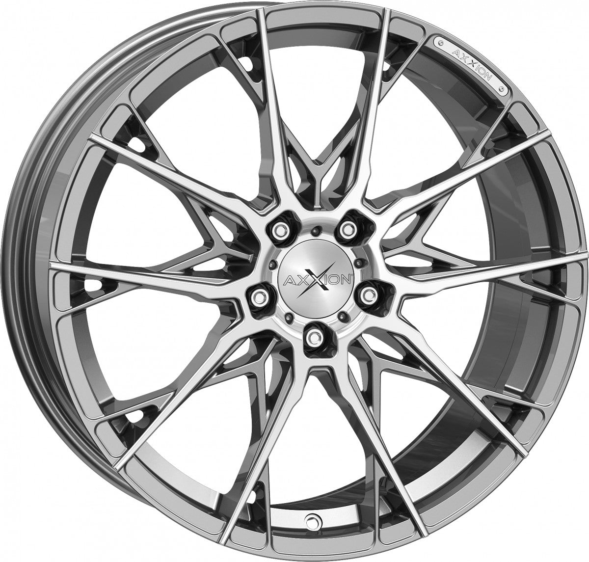 Axxion X1 daytona grau hochglanzpoliert Alufelge 8.5x19 Zoll ET45 LK 5x112 ML72.6
