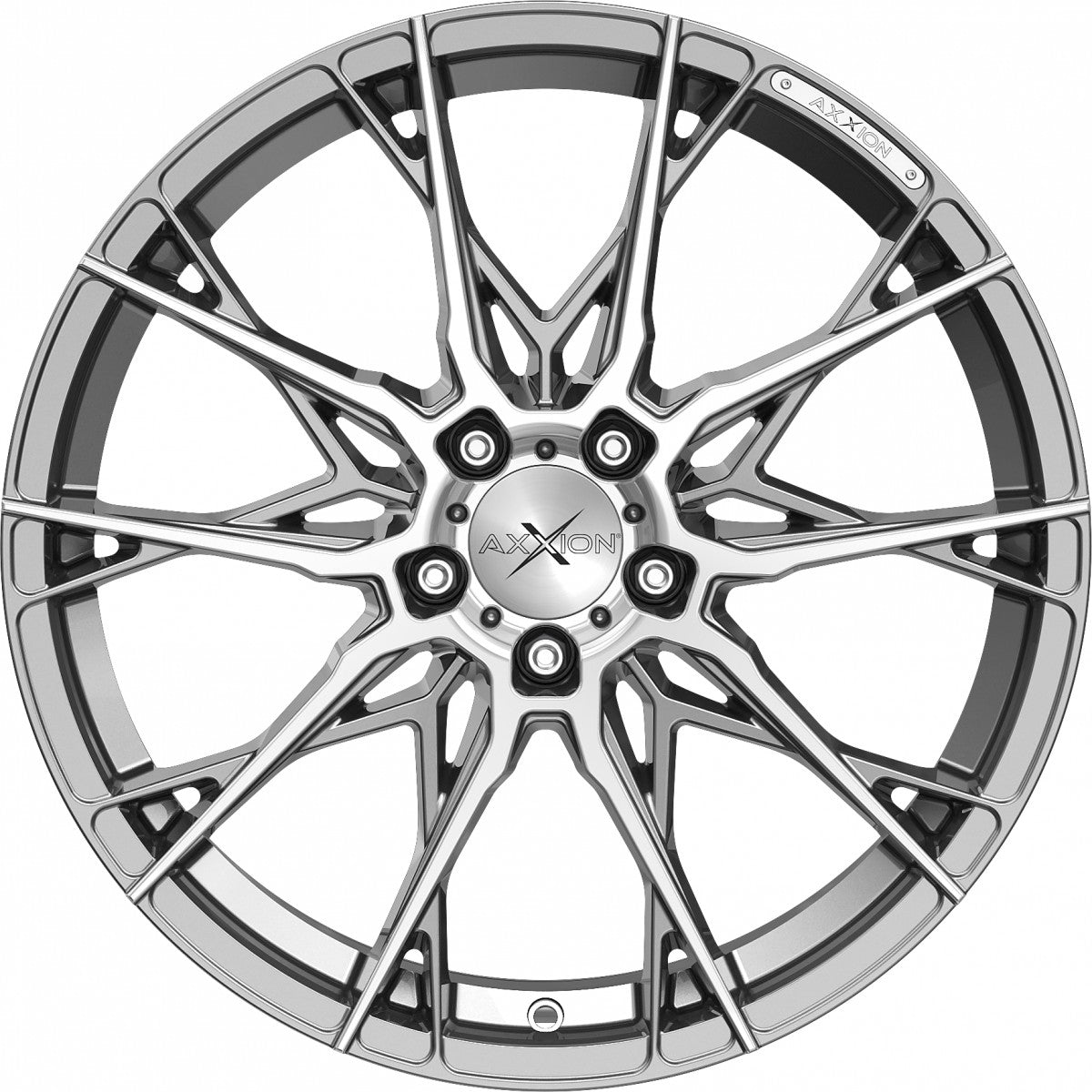 Axxion X1 daytona grau hochglanzpoliert Alufelge 8.5x19 Zoll ET45 LK 5x112 ML72.6 – Bild 2