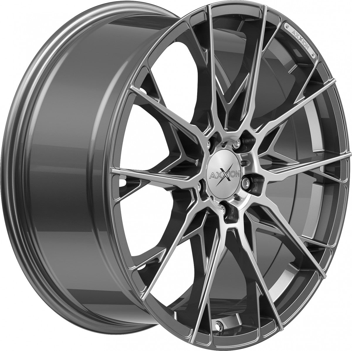 Axxion X1 daytona grau hochglanzpoliert Alufelge 8.5x19 Zoll ET45 LK 5x112 ML72.6 – Bild 4