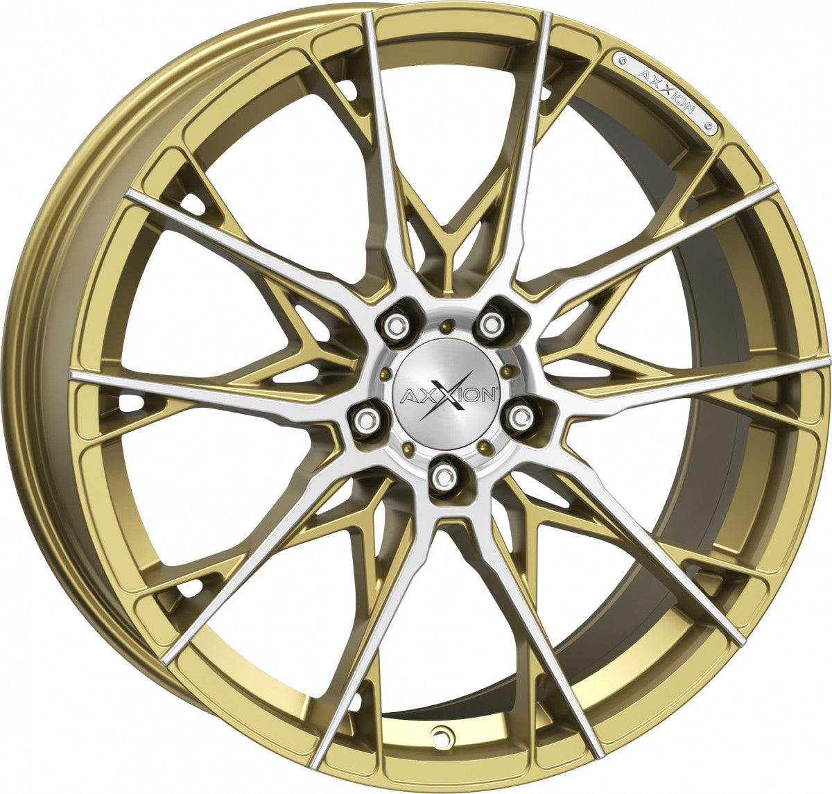 Axxion X1 gold matt poliert Alufelge 8.5x19 Zoll ET35 LK 5x112 ML72.6