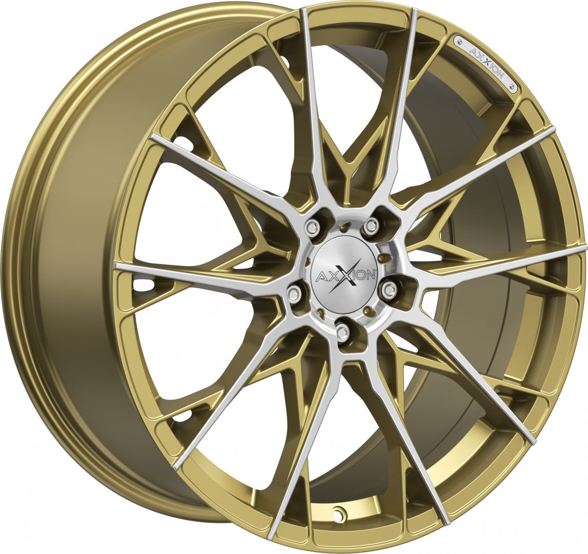 Axxion X1 gold matt poliert Alufelge 8.5x19 Zoll ET35 LK 5x112 ML72.6 – Bild 3