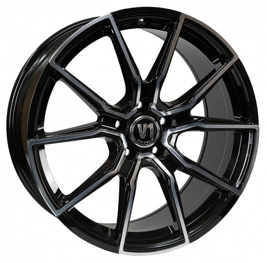 V1 Wheels V1 schwarz hochglanzpoliert Alufelge