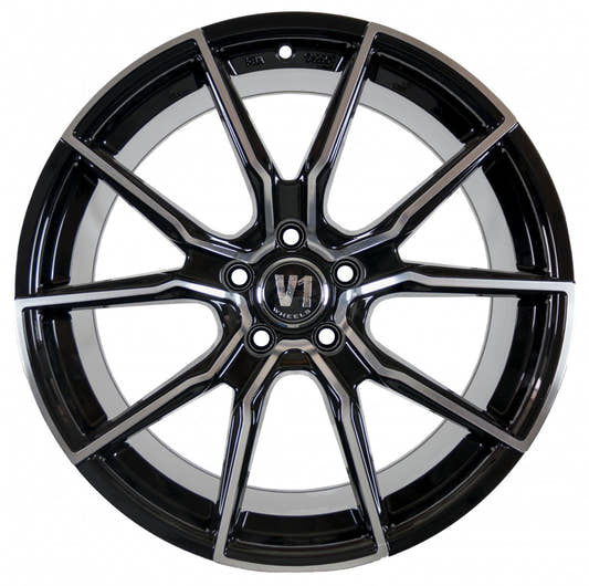 V1 Wheels V1 schwarz hochglanzpoliert Alufelge – Bild 2