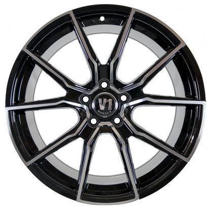 V1 Wheels V1 schwarz hochglanzpoliert Alufelge – Bild 2