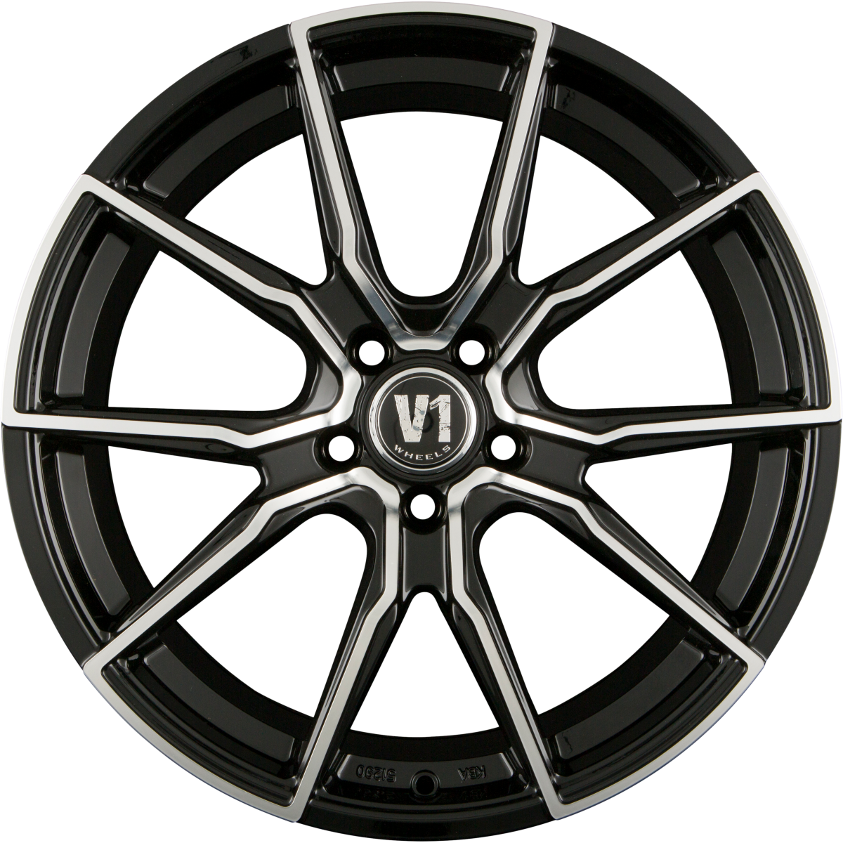 V1 Wheels V1 Schwarz Hochglanzpoliert SP+ Alufelge 8.5x19 Zoll ET35 LK 5x112 ML66.6